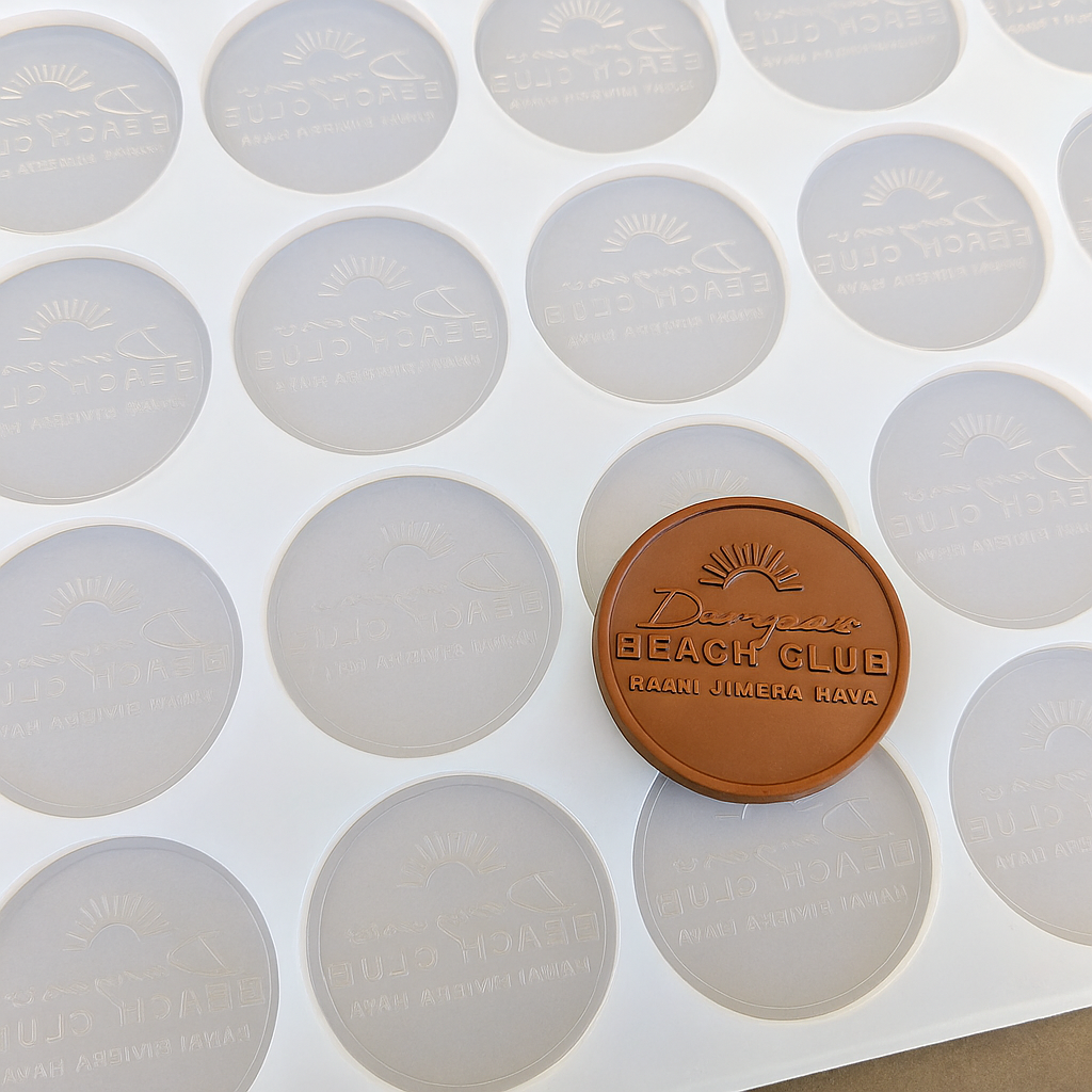 Custom Chocolate Mold Ø40 mm – Logo & Character Silhouette