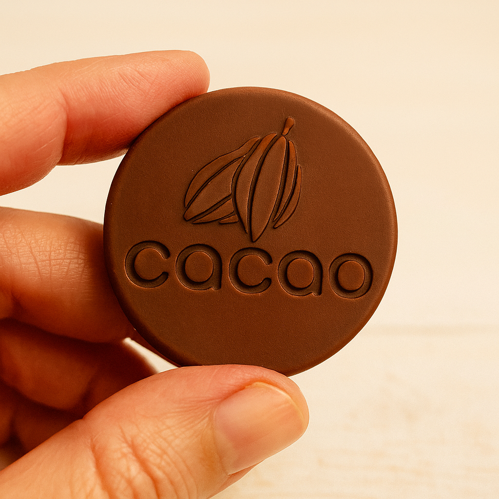 Custom Chocolate Mold Ø40 mm – Logo & Character Silhouette