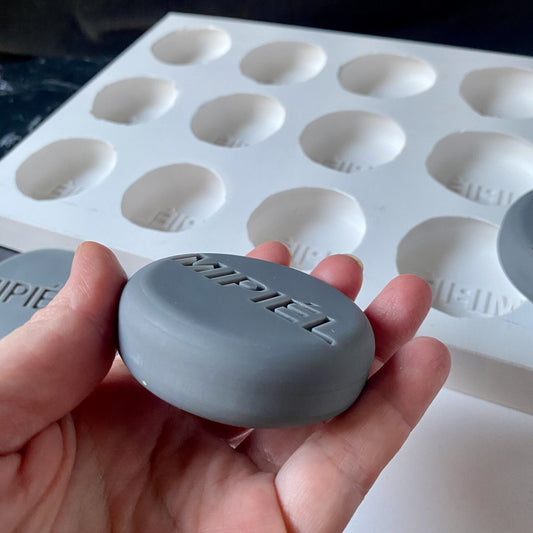 Personalized mold with 12 big cavities, Costumized mold circular logo, Soap mold, Chocolate mold, Resin mold, Premium silicone