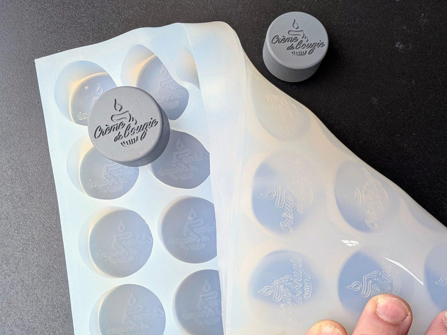 Custom candle mold, Customized Mold for Circular Logo, Wax Melt Personalized Mold, Premium Silicone Mold, 40 x 15mm