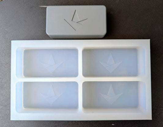 Silicone Molds for Soap with Personalized Logo, Handmade Soap Making Logo, 4 cavity Mold, 4"x2"x1", Premium Silicone