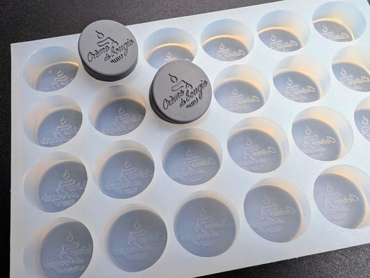Custom candle mold, Customized Mold for Circular Logo, Wax Melt Personalized Mold, Premium Silicone Mold, 40 x 15mm