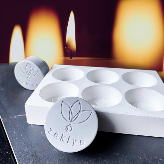 Custom Logo Silicone Candle Mold – Wax Melt Mold - 6 Cavity, 6x2.5 cm – Premium Food Safe Silicone, 3D Printed with Maximum Detail